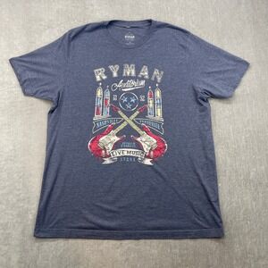 Ryman Auditorium Mens XXL Heather Navy Blue Nashville Tennessee Graphic T-Shirt